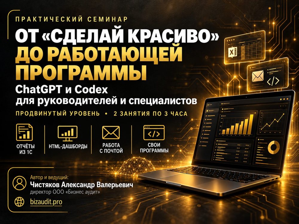 Афиша семинара «От сделай красиво до работающей программы» — ChatGPT и Codex